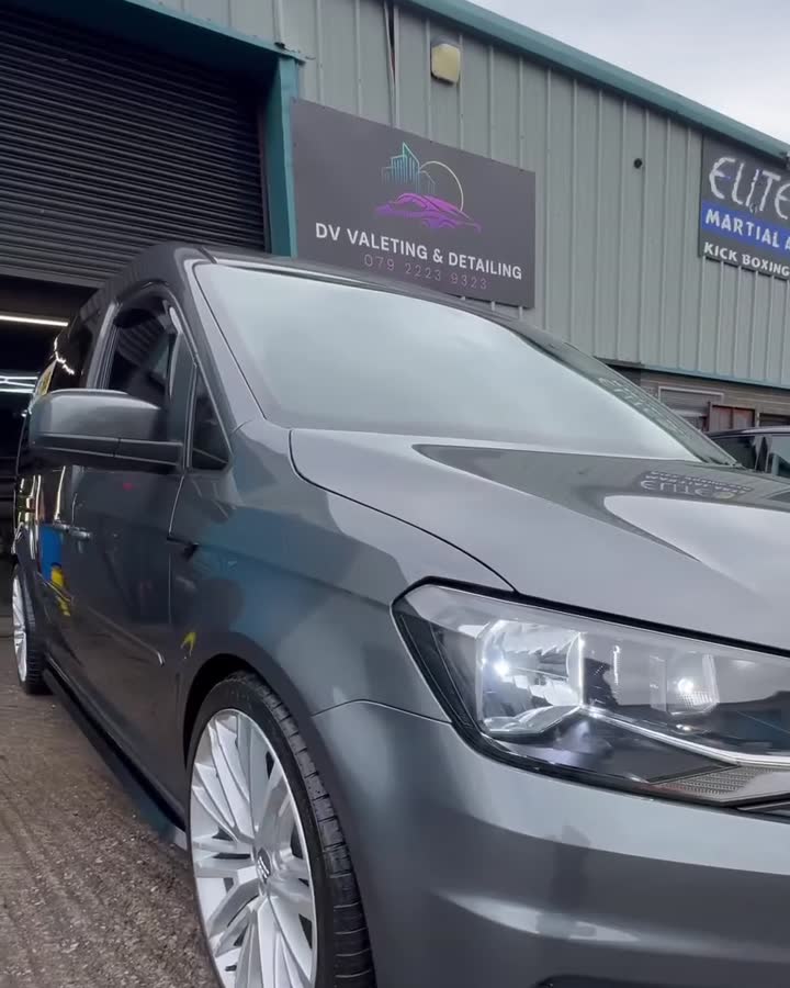 The DV Valeting & Detailing sign above the unit at Lenamore Business Park